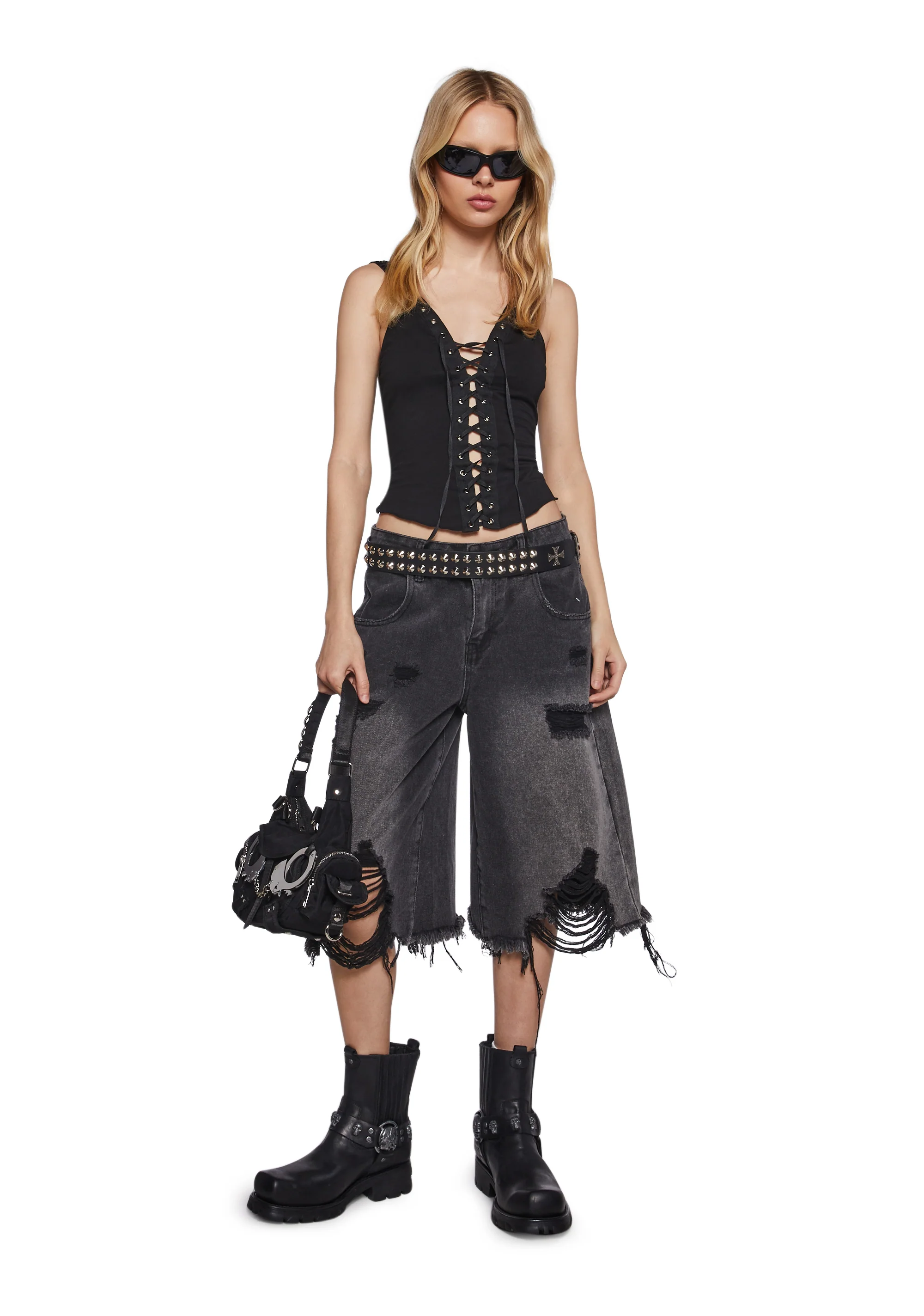 High Voltage Lace Up Top - Image 2