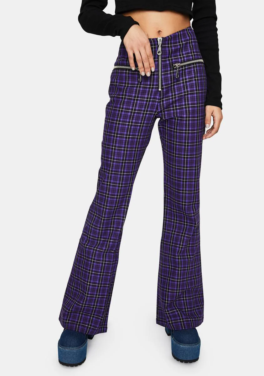 Unify Plaid Flare Pants