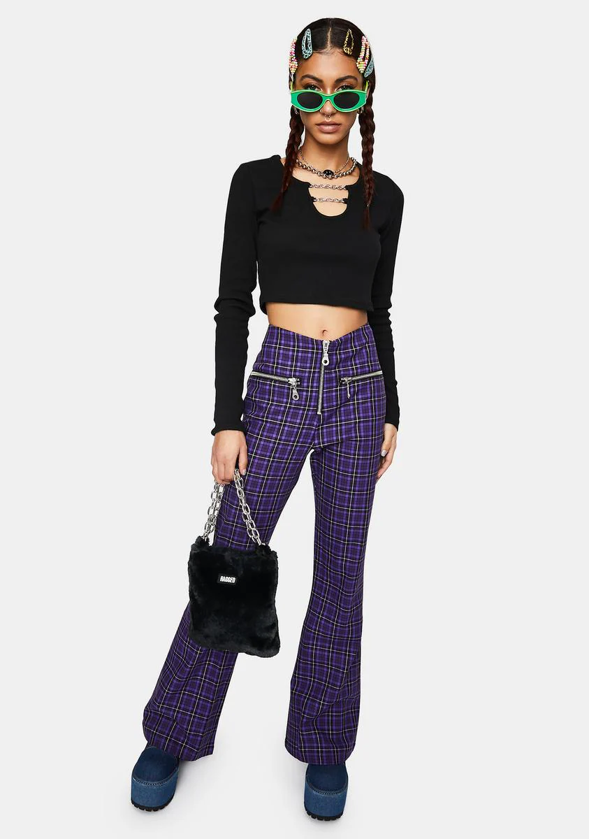 Unify Plaid Flare Pants - Image 2
